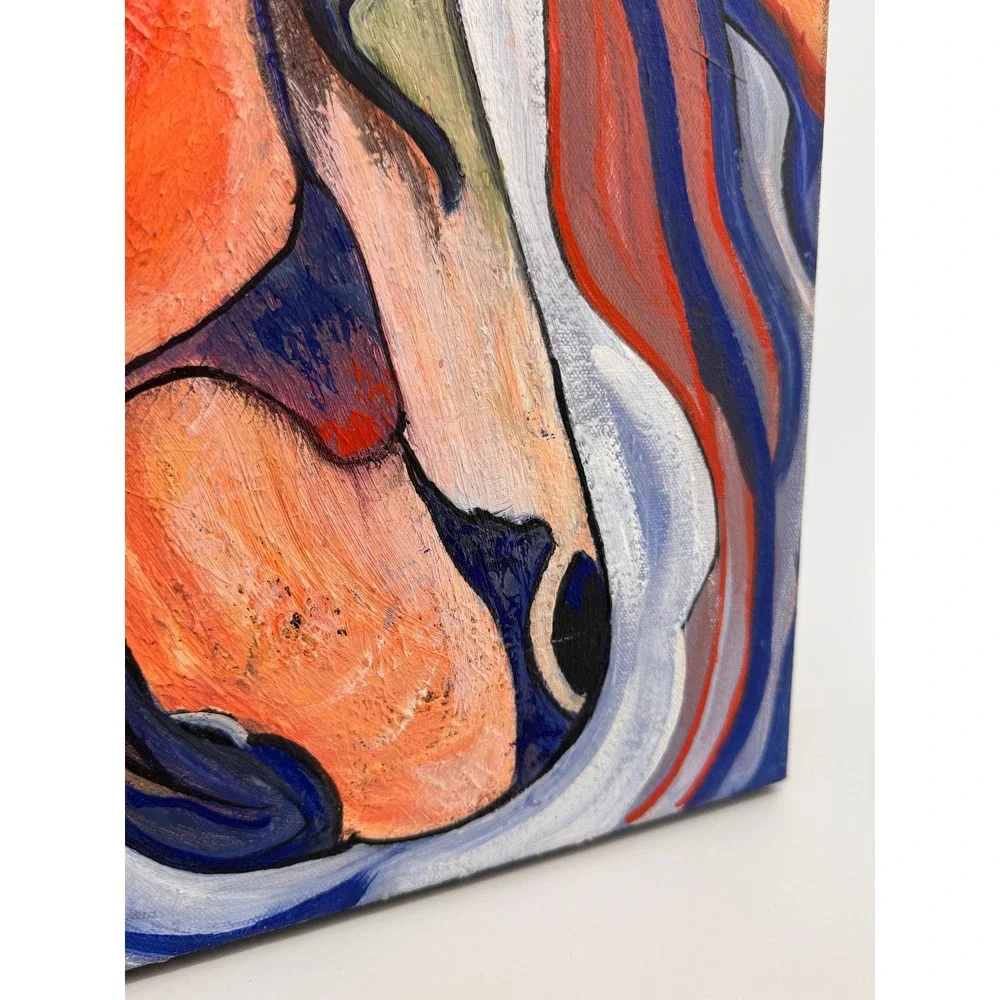 Dos Rios Original Oil Painting Horse Abstract Expressionist Canvas 2012 Signed - Picture 4 of 12